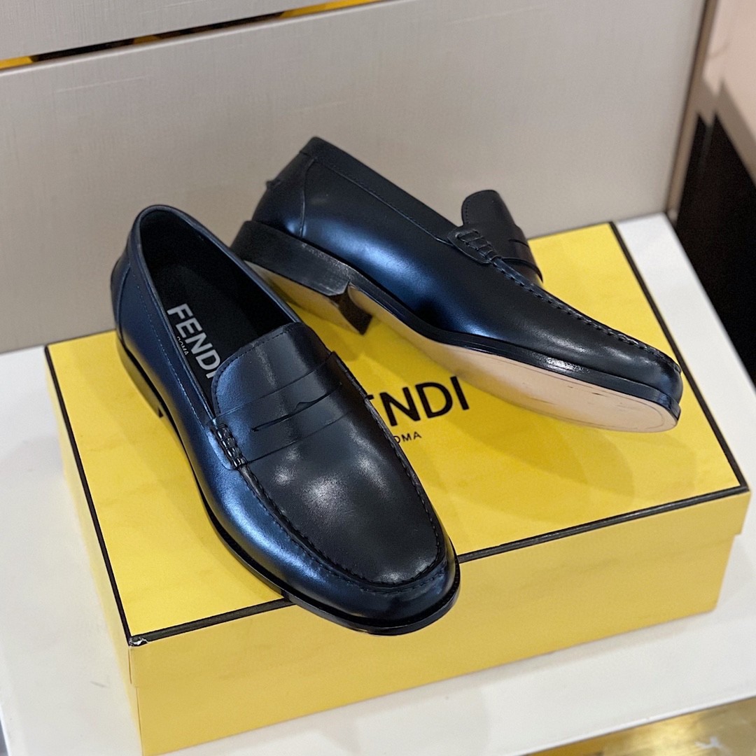 F**di Force Matte Black Loafers For Men