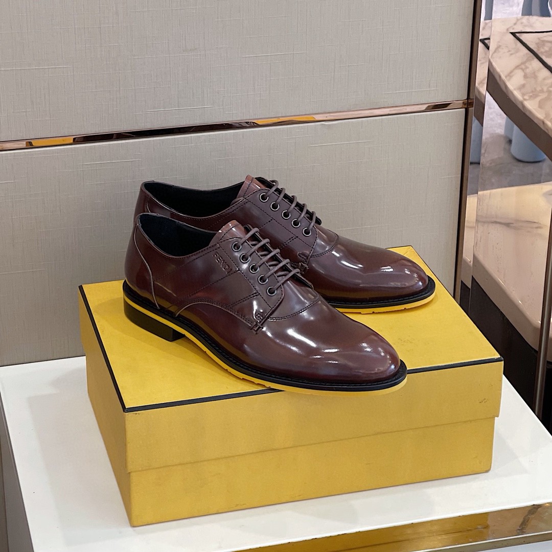 F**di Force Shiny Brown Shoes For Men