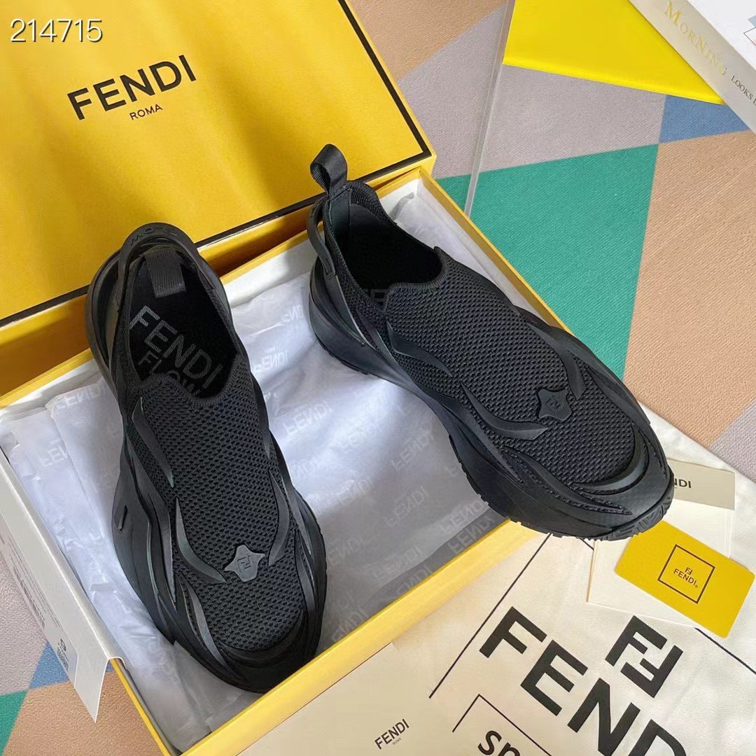 F**di Flow Black Sneakers For Men 7E1504AHI8F0ABB
