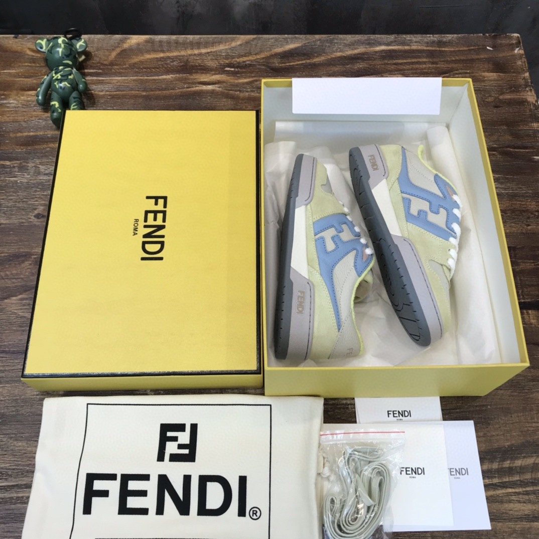 F**di Match Low Tops Sneakers Yellow For Men 7E1493AI1NF1H1F