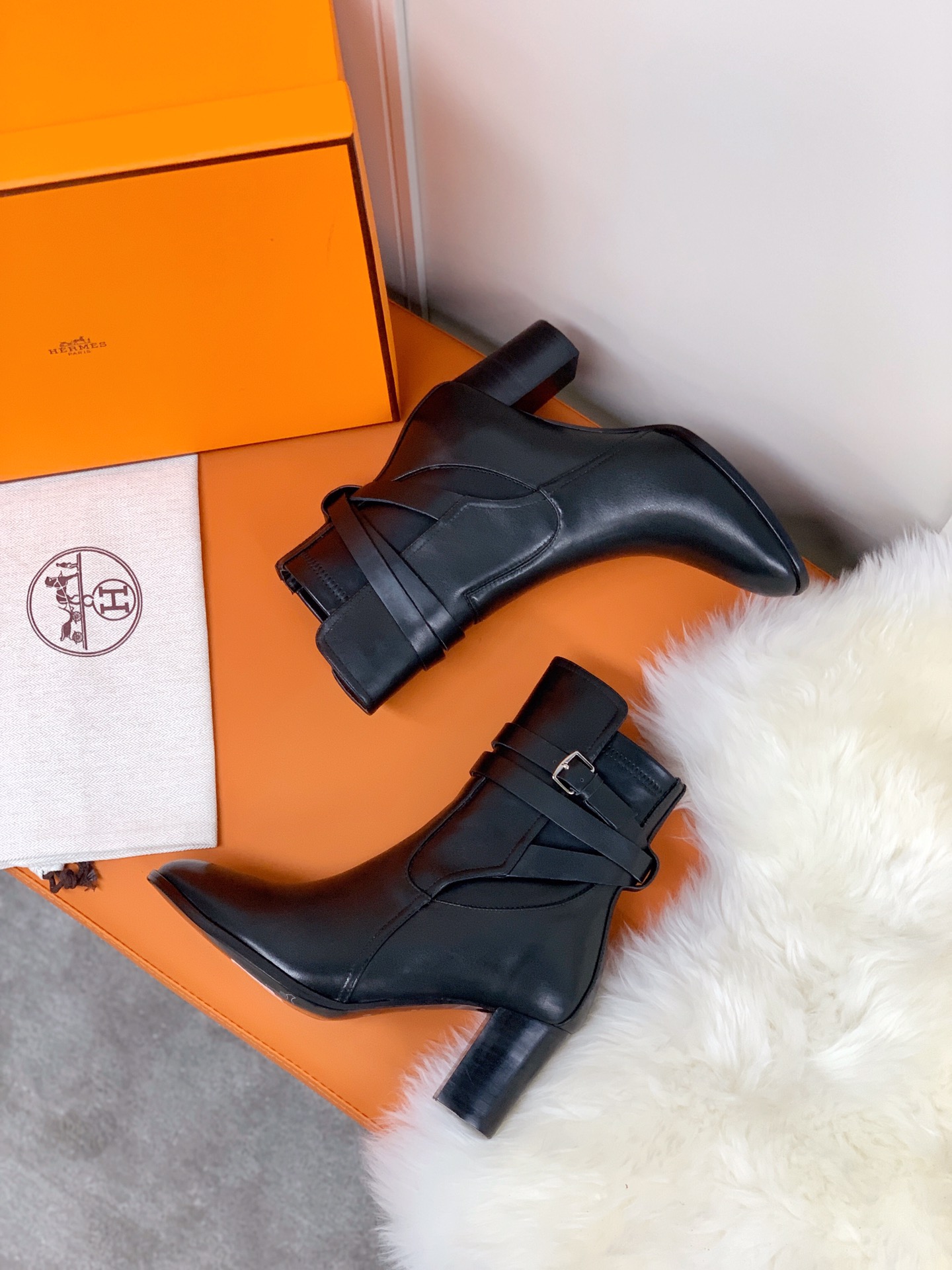 H**me5 Frenchie 70 Ankle Boots Black For Women 2.8in/7cm