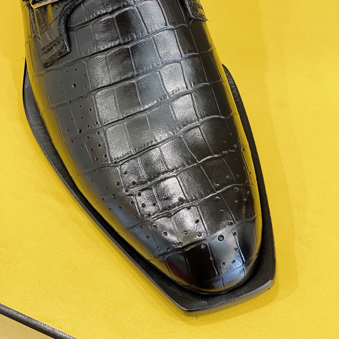 F**di Force Monk Strap Shoes Black For Men