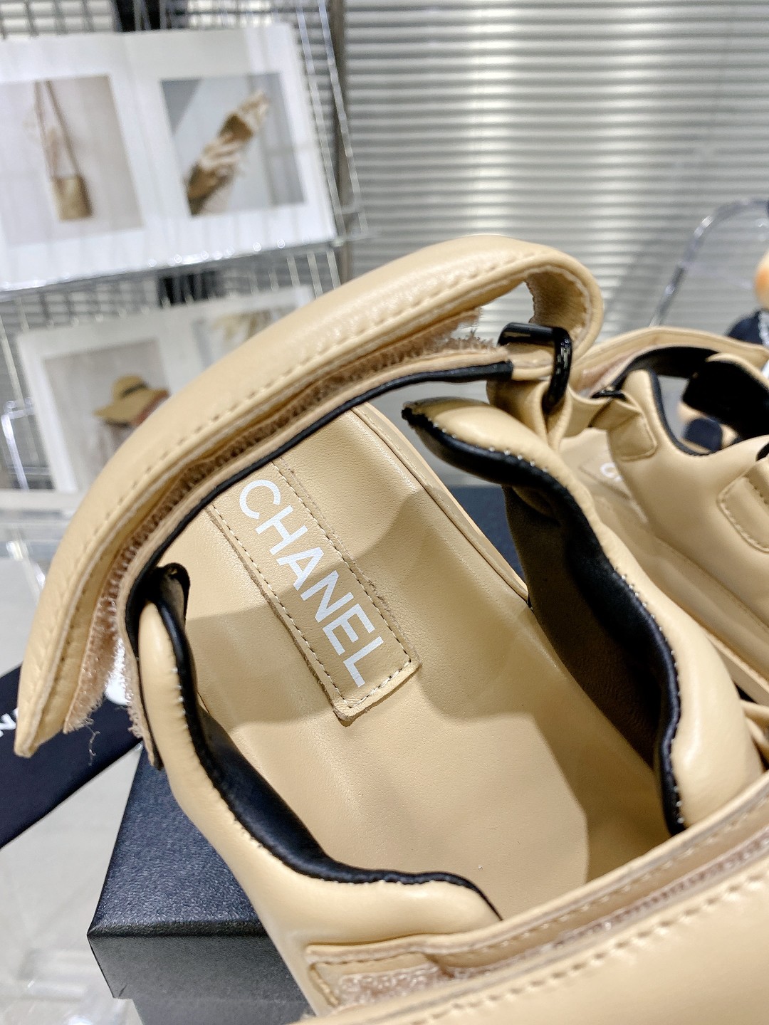 Ch**el Women’s Sandals With Ch**el Logo Beige For Women