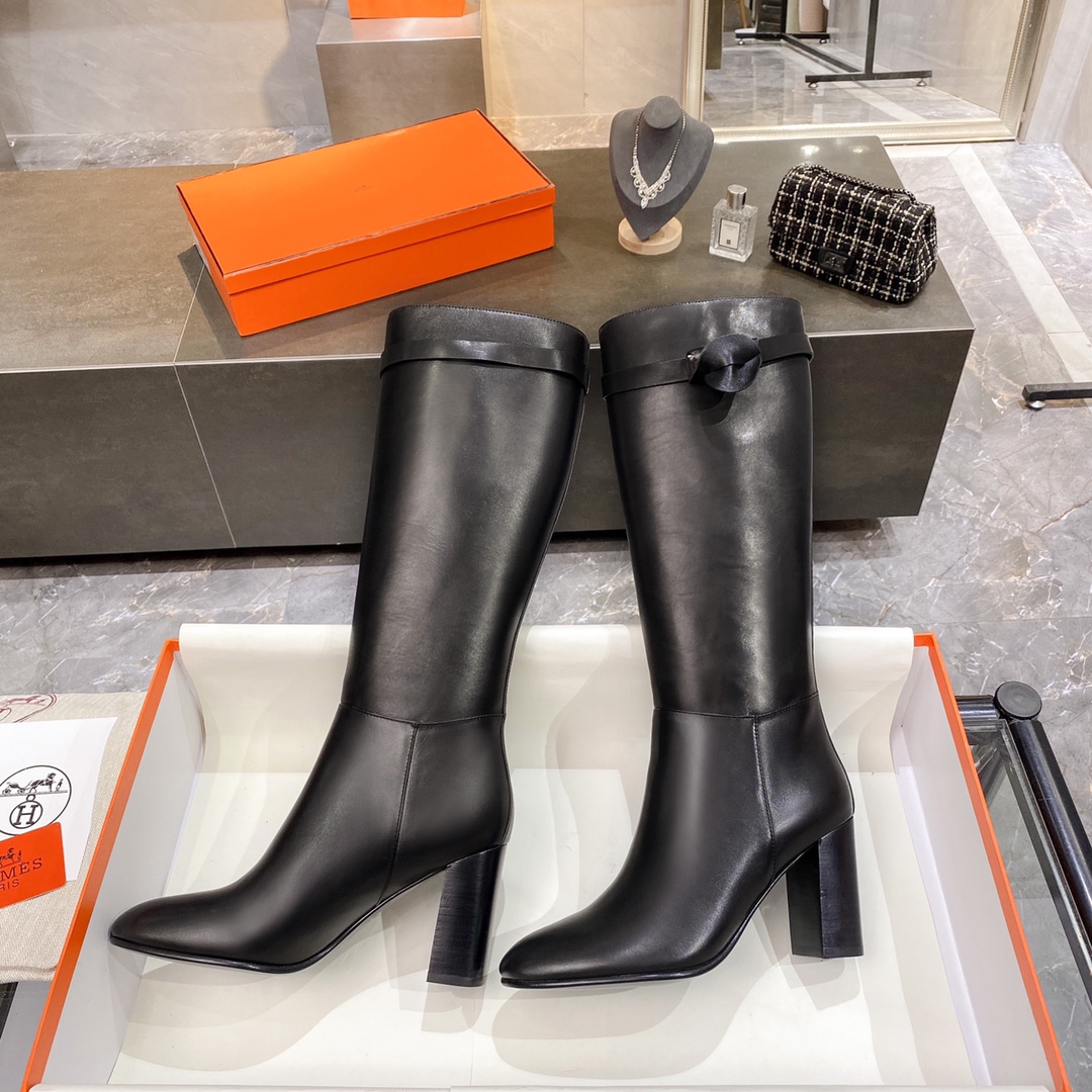 H**me5 High Heel Boots Black For Women 3.54in/9cm