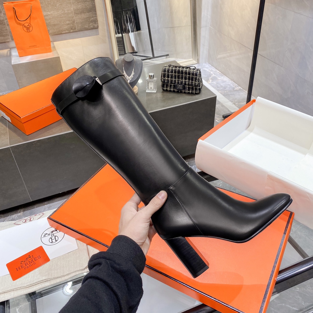 H**me5 High Heel Boots Black For Women 3.54in/9cm