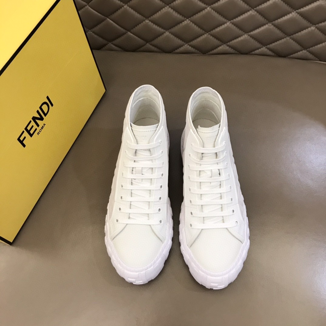 F**di Flow High Tops Sneakers White For Men 7E1424