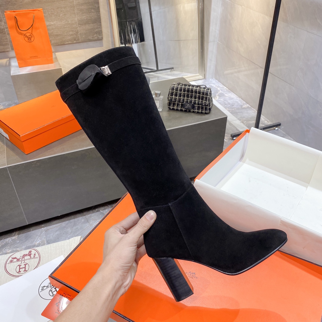 H**me5 High Heel Boots Black For Women 3.54in/9cm