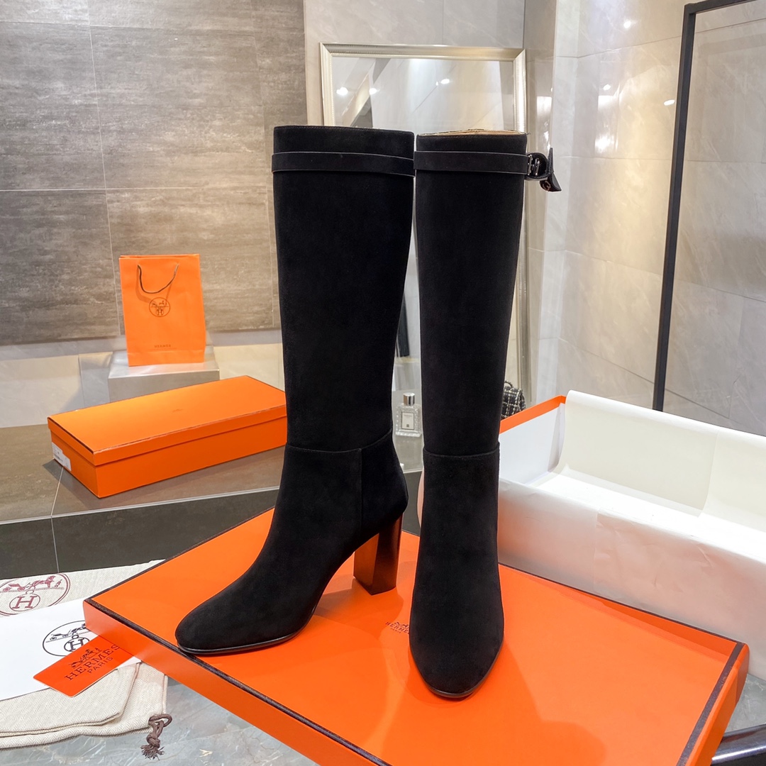 H**me5 High Heel Boots Black For Women 3.54in/9cm