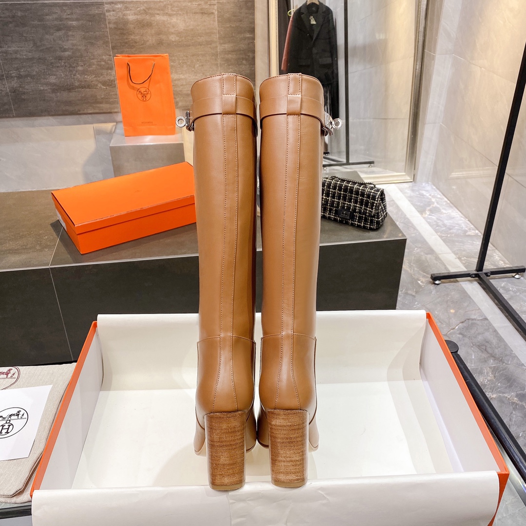 H**me5 High Heel Boots Brown For Women 3.54in/9cm