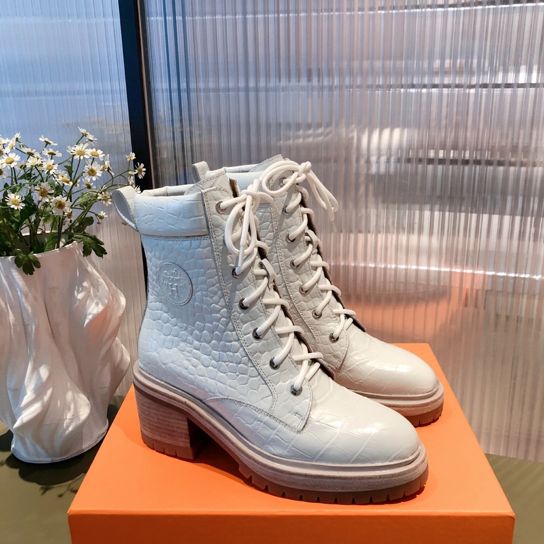 H**me5 Fresh Ankle Boots White For Women 1.6in/4cm