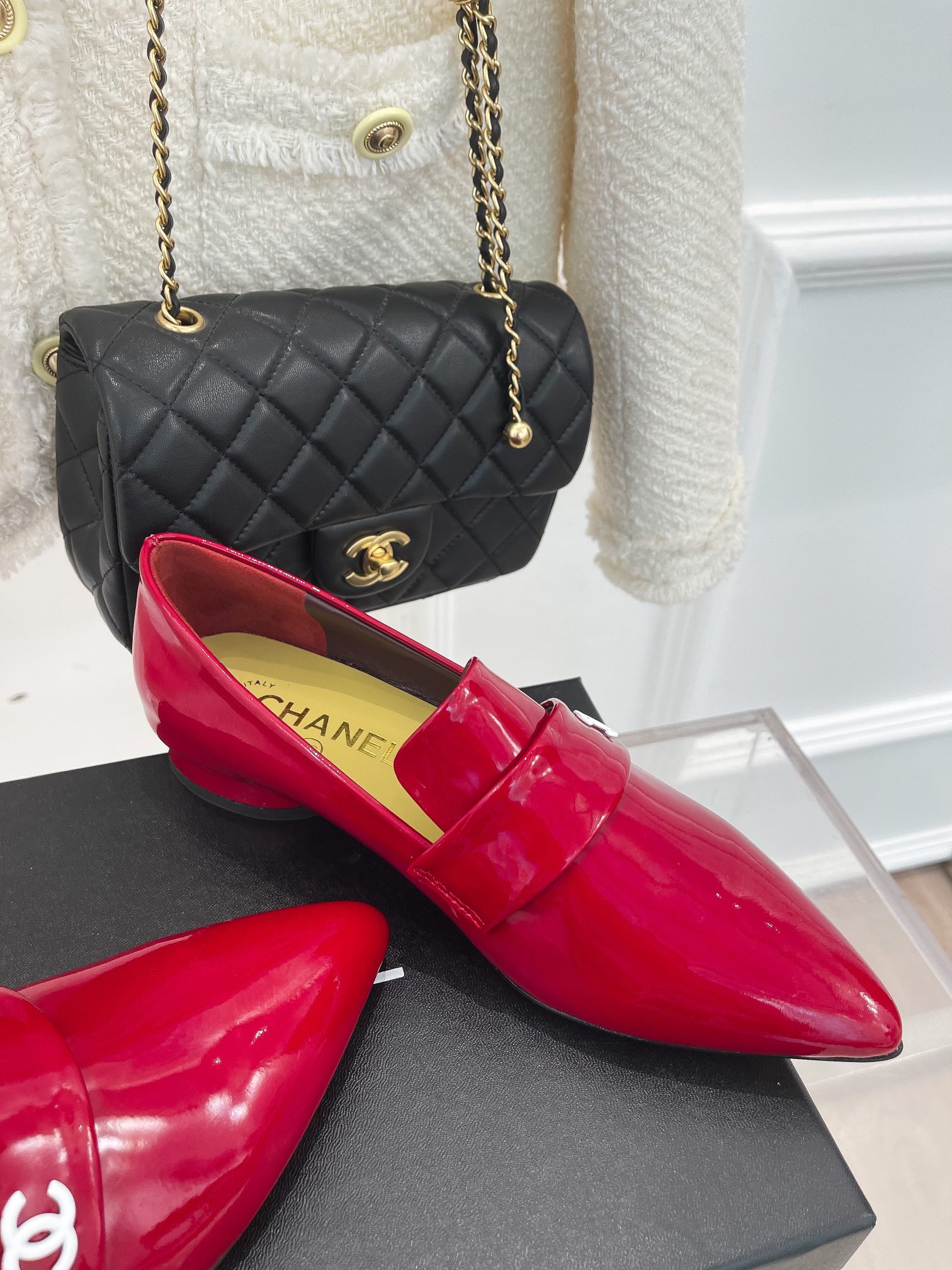 Ch**el Women’s Loafer With Logo Red For Women