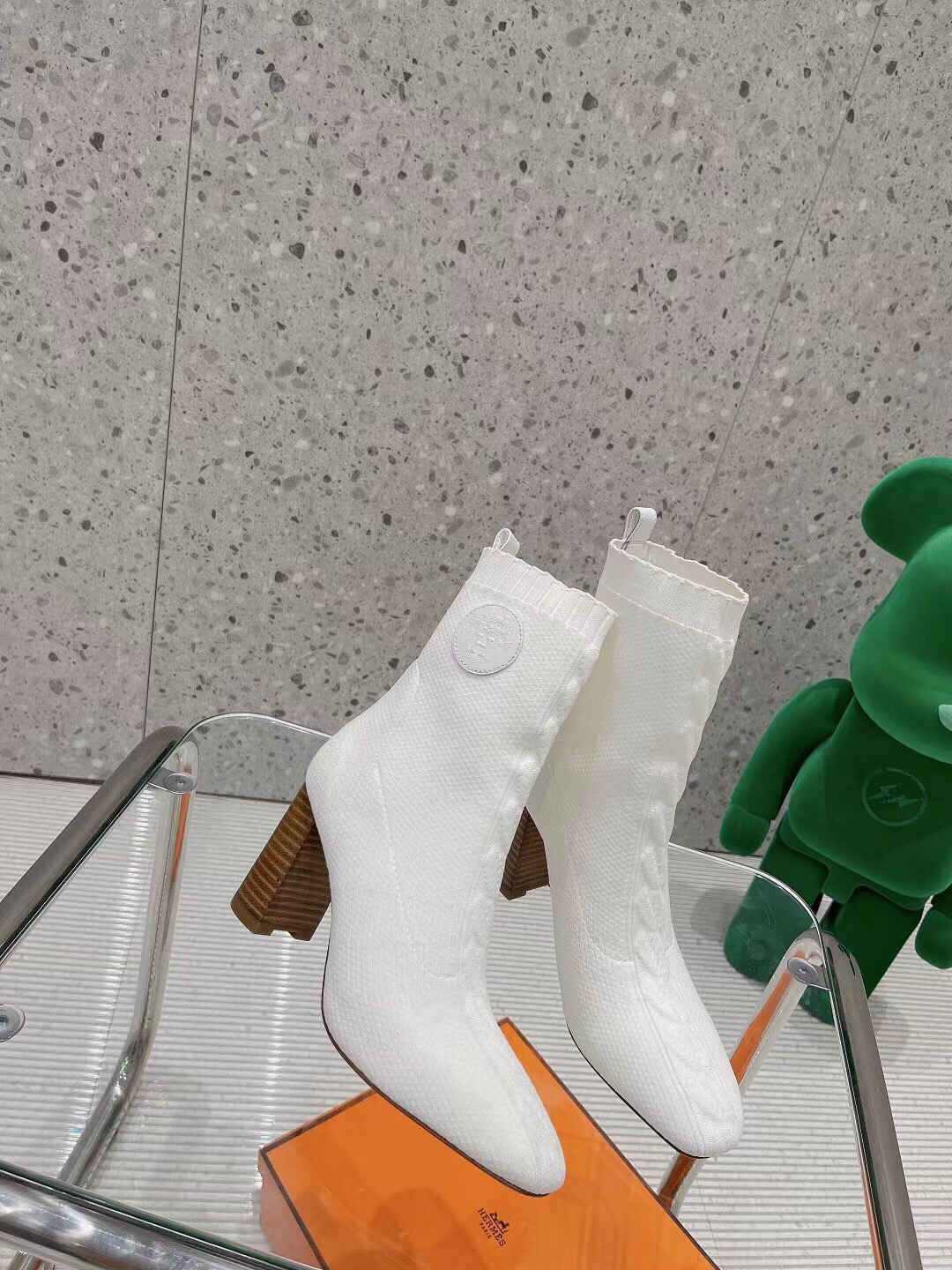 H**me5 Volver 90 Ankle Boots White For Women 3.5in/9cm