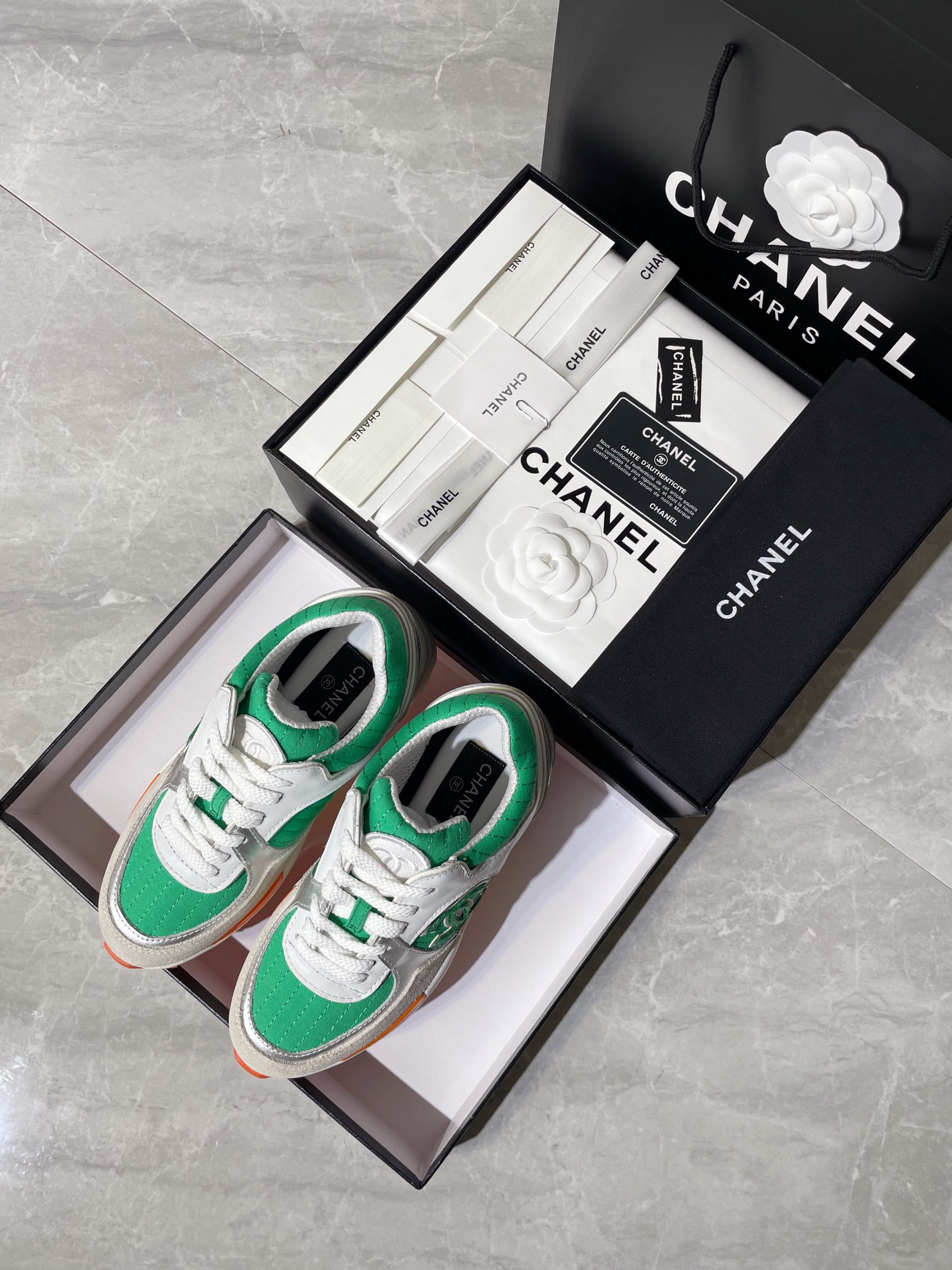 Ch**el Women’s Sneakers In Fabric Green For Women
