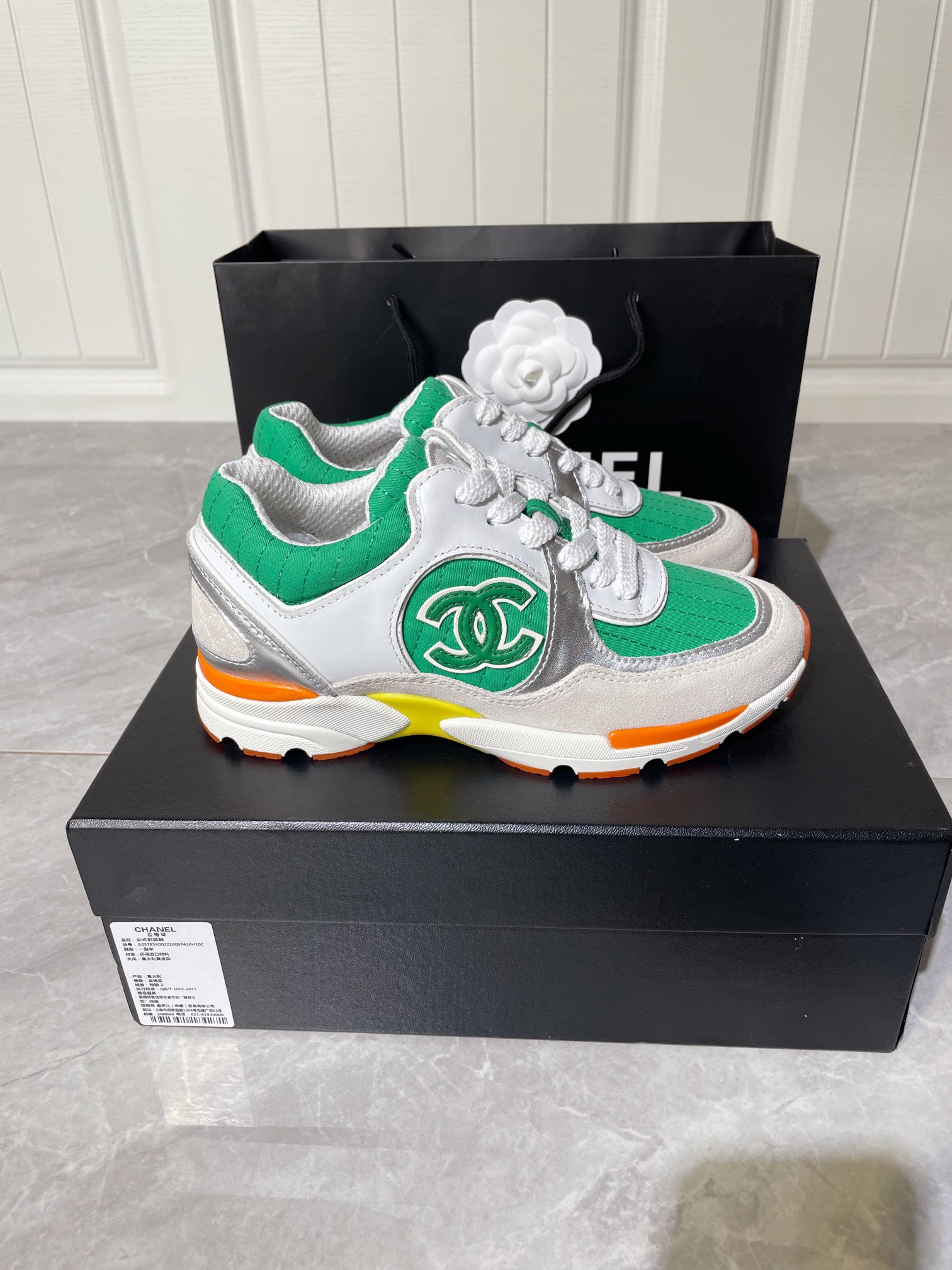 Ch**el Women’s Sneakers In Fabric Green For Women