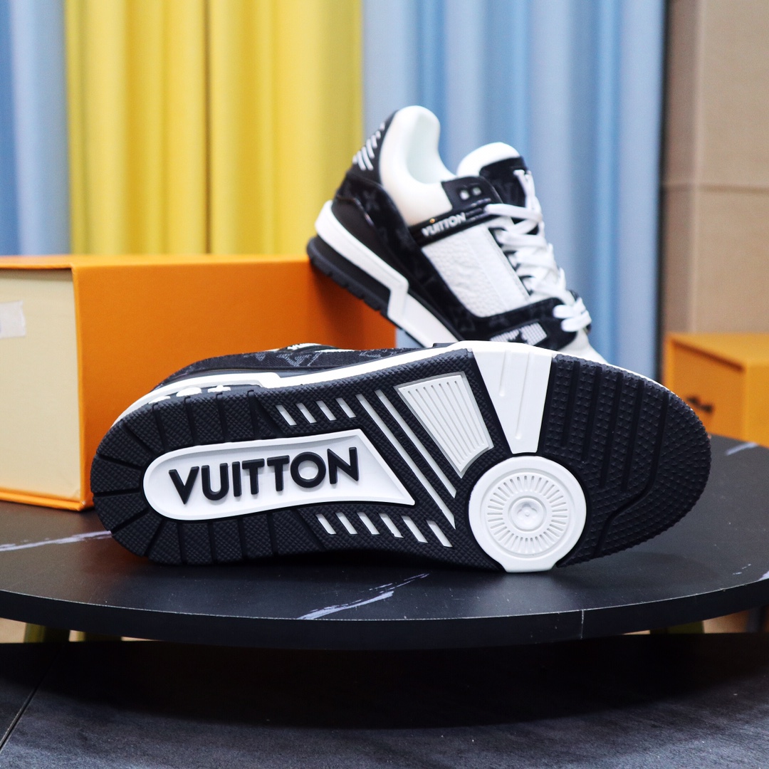 L0vis Vvtt0n Trainer Sneaker Mix Of Materials Black/White For Men LV
